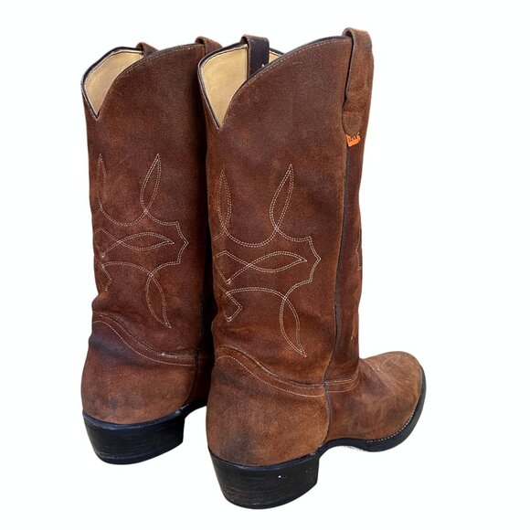 Vintage Levi’s Orange Tab Cowboy Boots Brown Suede Western Men’s Size 11 M - Picture 6 of 8